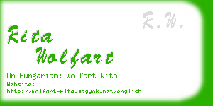 rita wolfart business card